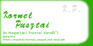 kornel pusztai business card